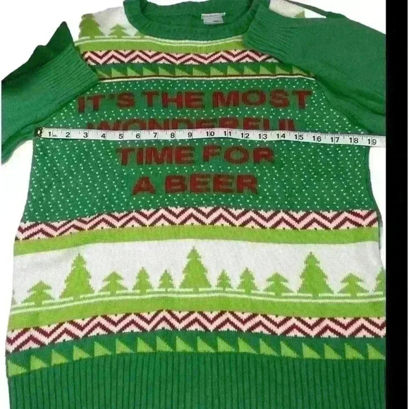 SPENCERS ugly Christmas beer sweater men’s M green red - Picture 4 of 7